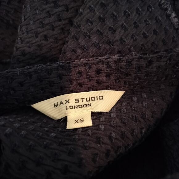 Max Studio Balloon Sleeve Top Velvet Trim - Picture 9 of 9